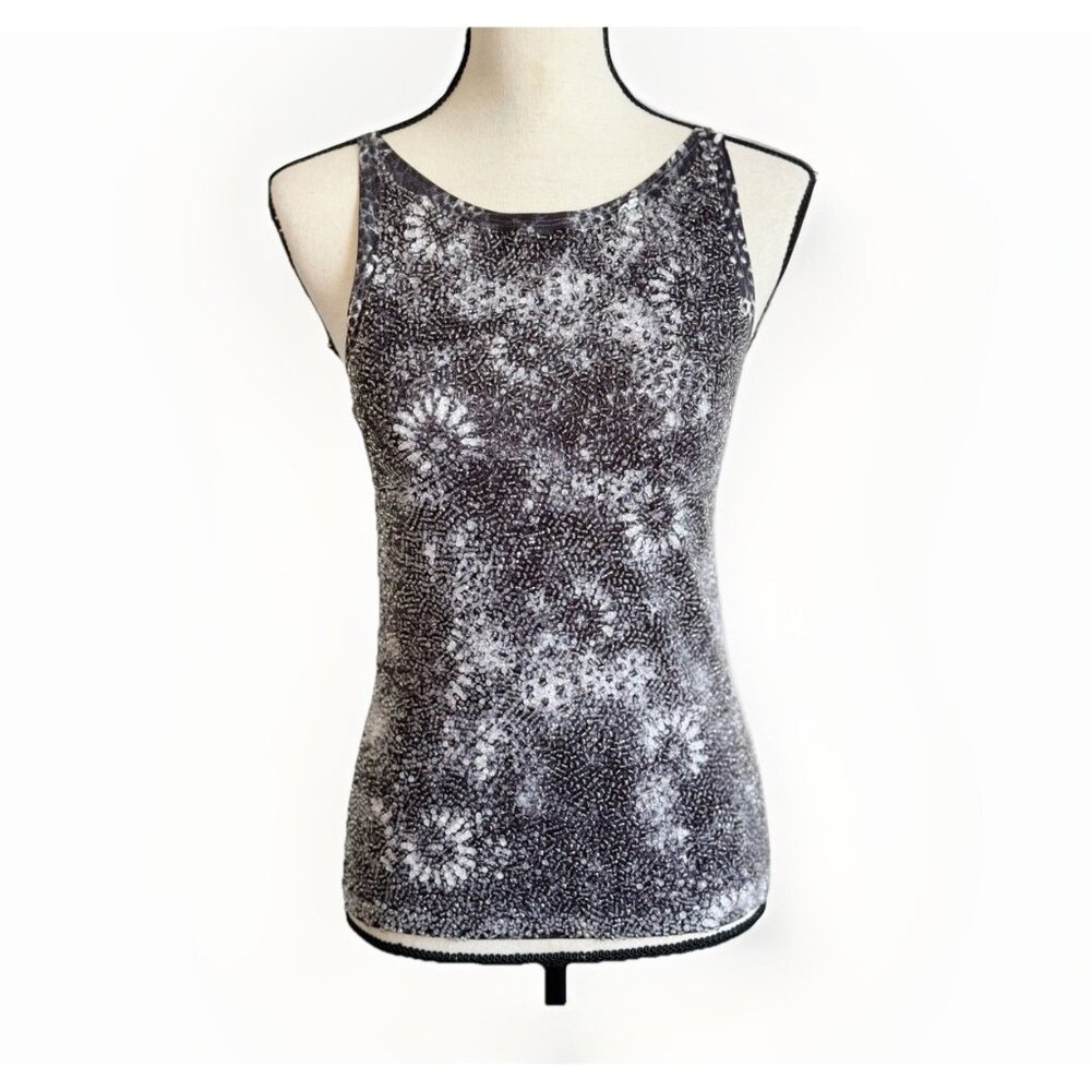 Trosman Churba Sleeveless Heavily Beaded Front Top Size 2 Designer Layer Artsy